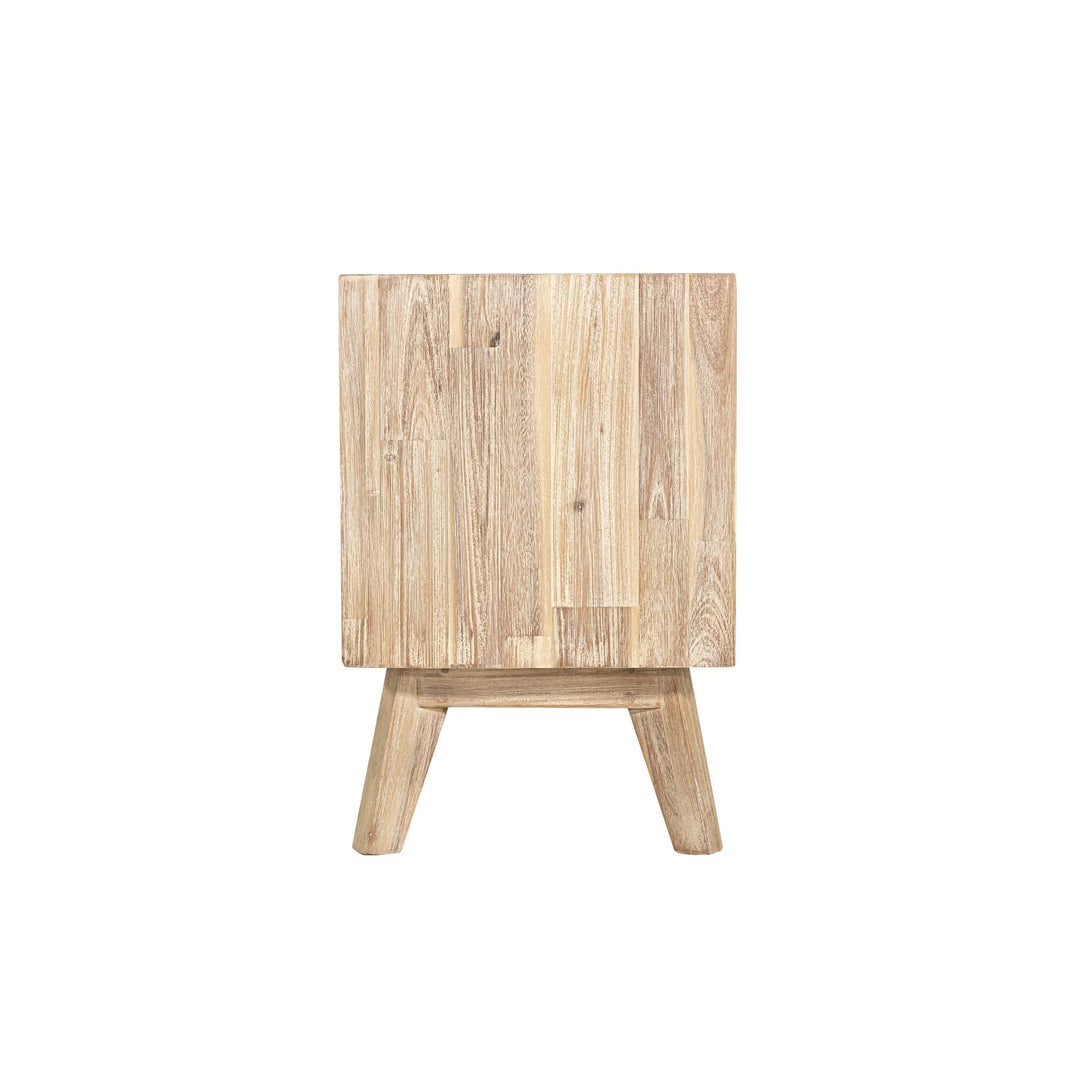 Gia 2 Drawer Nightstand in Light Driftwood alternate side view - two drawer nightstand by LH Imports - Whats New Furniture Portland OR