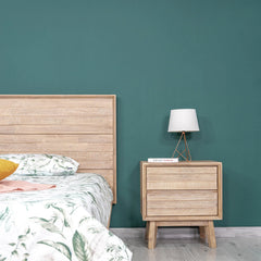 Gia 2 Drawer Nightstand in Light Driftwood alternate styled room setting - two drawer nightstand by LH Imports - Whats New Furniture Portland OR