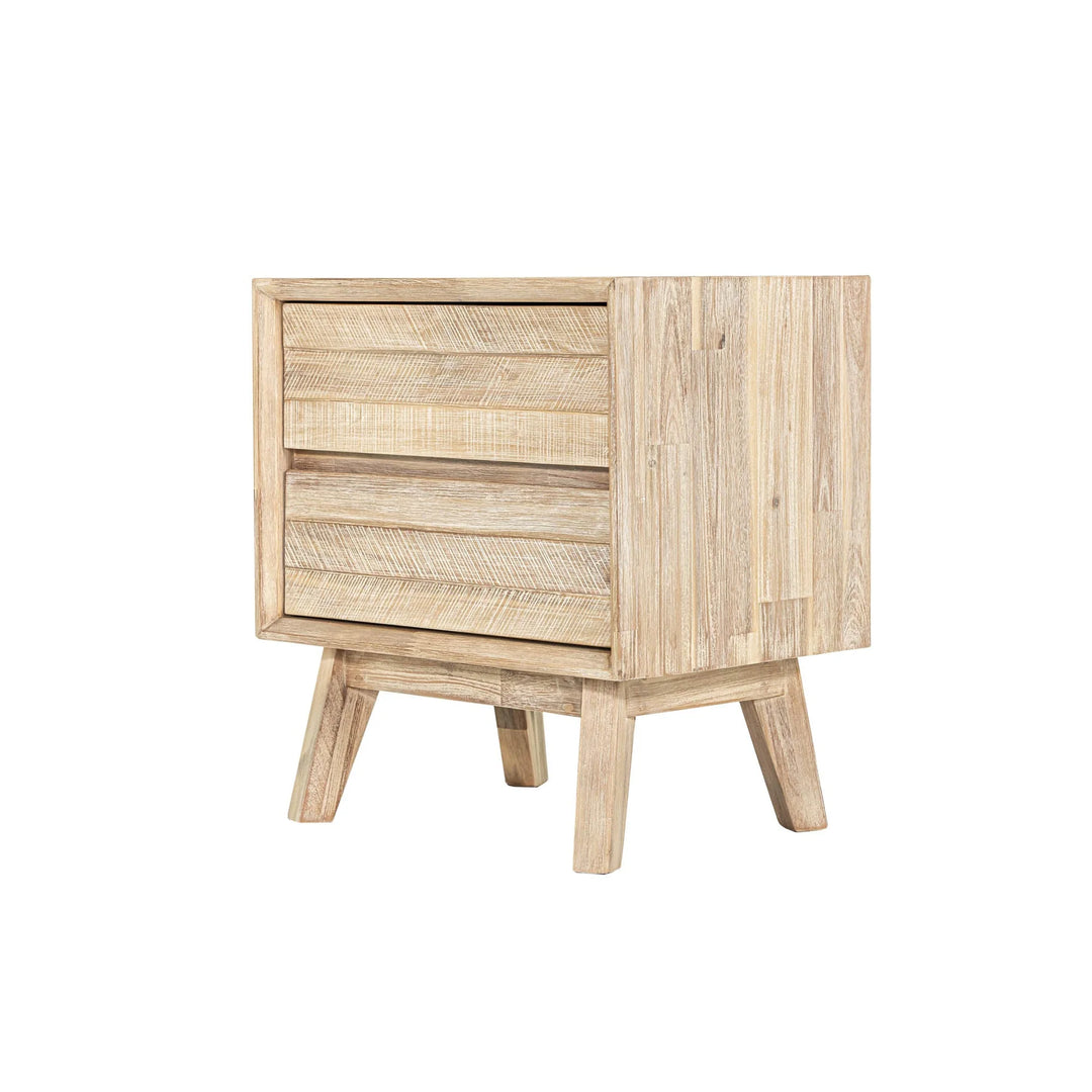 Gia 2 Drawer Nightstand in Light Driftwood side angle - two drawer nightstand by LH Imports - Whats New Furniture Portland OR