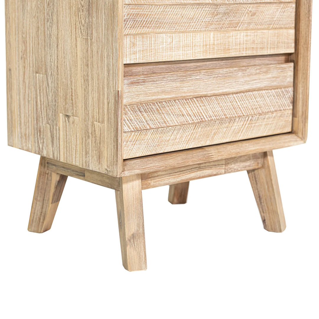 Gia 2 Drawer Nightstand in Light Driftwood drawer detail - two drawer nightstand by LH Imports - Whats New Furniture Portland OR