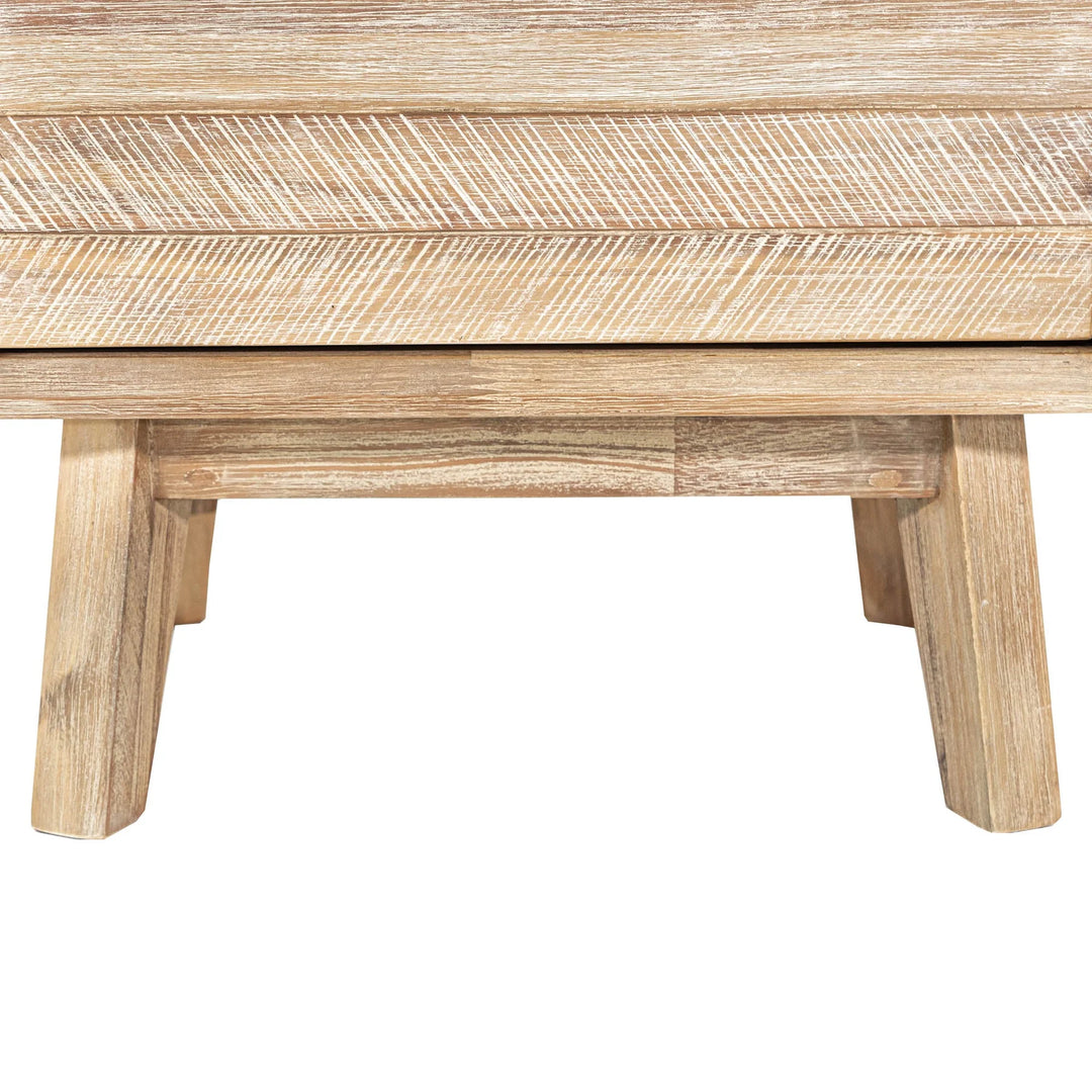 Gia 2 Drawer Nightstand in Light Driftwood leg detail - two drawer nightstand by LH Imports - Whats New Furniture Portland OR