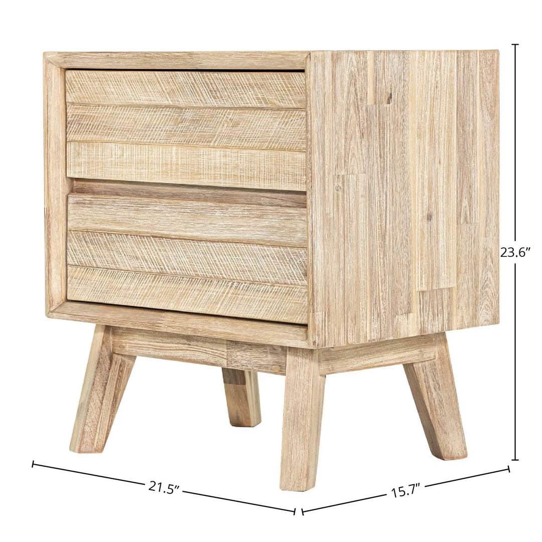 Gia 2 Drawer Nightstand in Light Driftwood spec sheet - two drawer nightstand by LH Imports - Whats New Furniture Portland OR