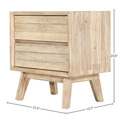 Gia 2 Drawer Nightstand in Light Driftwood spec sheet - two drawer nightstand by LH Imports - Whats New Furniture Portland OR