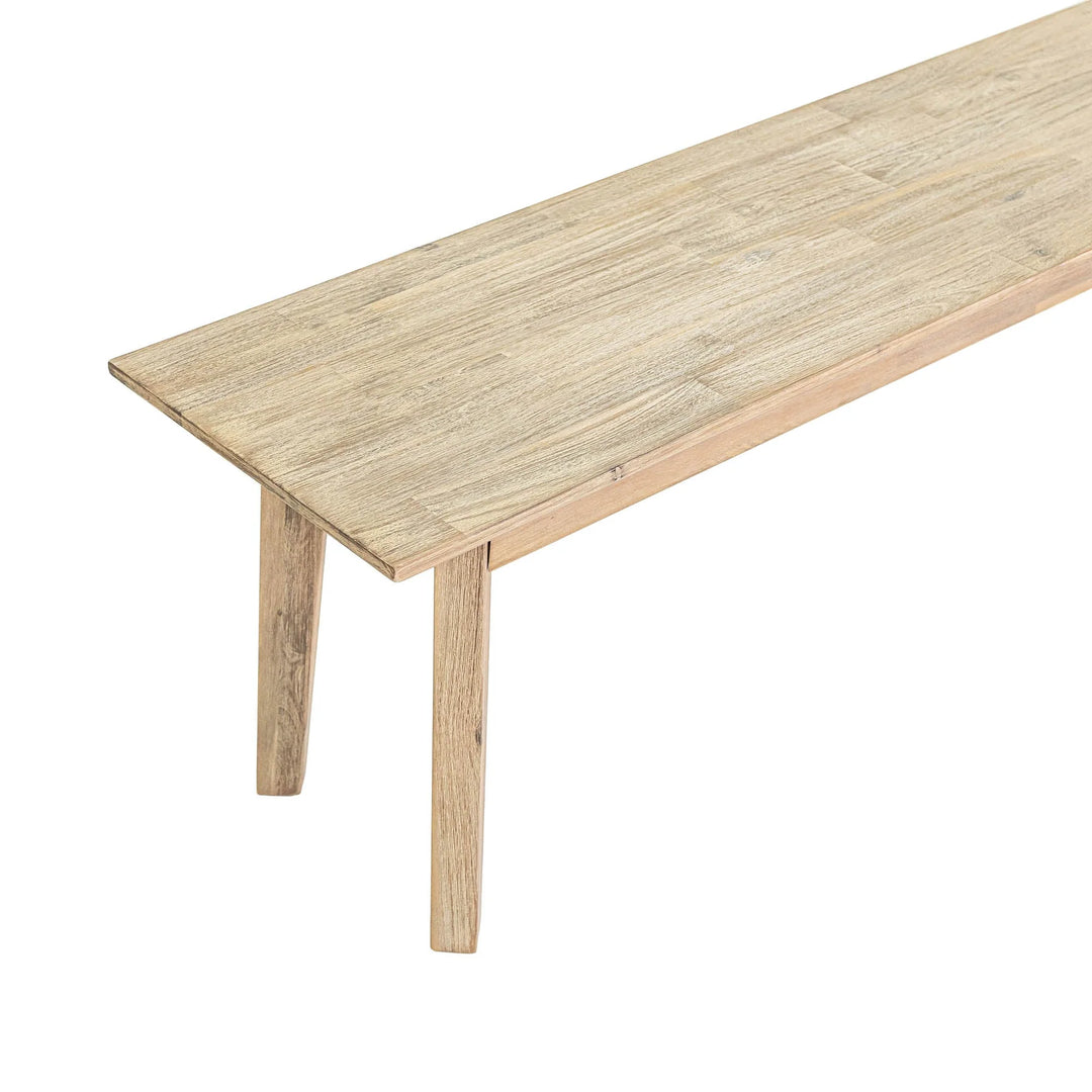 Gia Bench in Light Driftwood top-down view - solid acacia bench by LH Imports - Whats New Furniture Portland OR