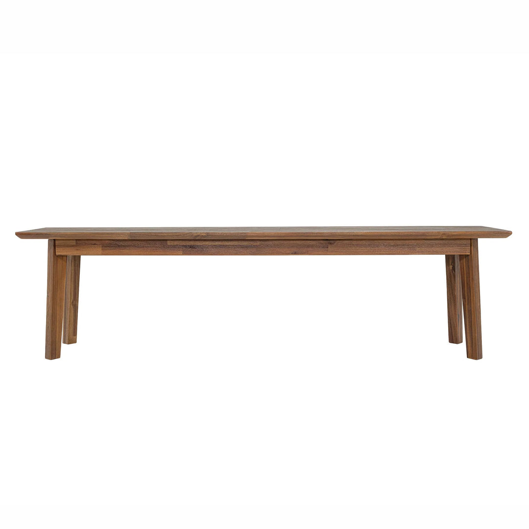 Gia Bench in Warm Pecan variant front view - solid acacia bench by LH Imports - Whats New Furniture Portland OR