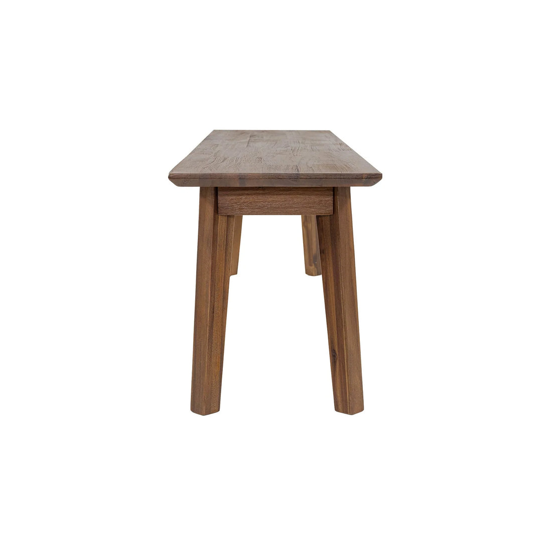 Gia Bench in Warm Pecan variant side view - solid acacia bench by LH Imports - Whats New Furniture Portland OR