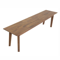 Gia Bench in Warm Pecan variant top-down view - solid acacia bench by LH Imports - Whats New Furniture Portland OR