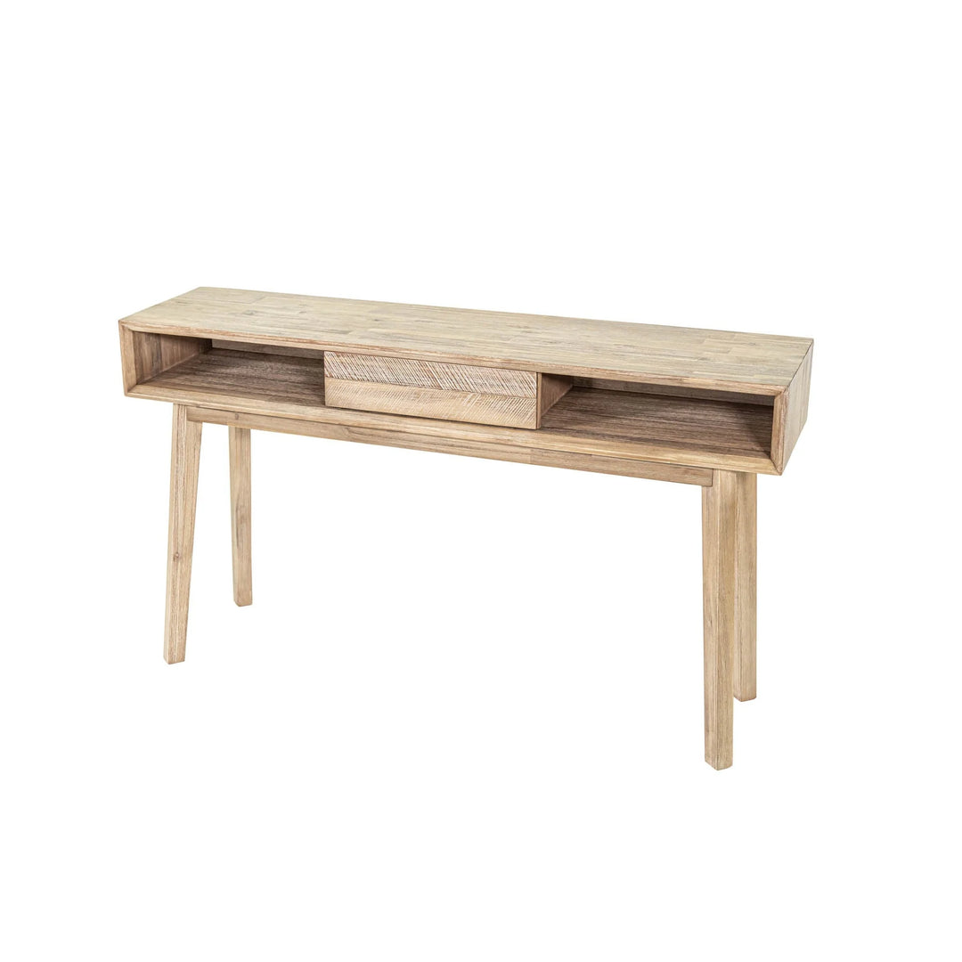 Gia Console Table in Light Natural side angle - acacia console table by LH Imports - Whats New Furniture Portland OR
