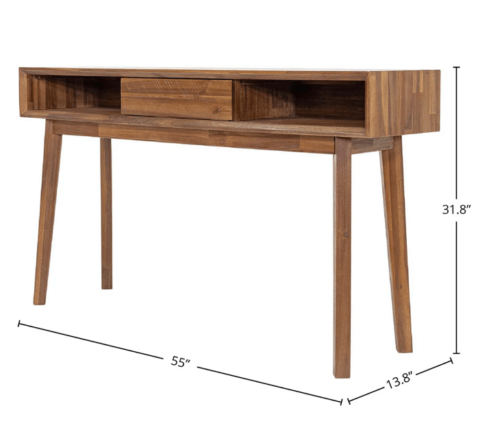 Gia Console Table in Warm Pecan spec sheet - acacia console table by LH Imports - Whats New Furniture Portland OR