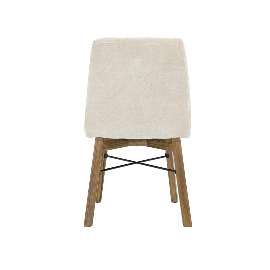Gia Dining Chair in Warm Pecan Sand back view - upholstered acacia dining chair by LH Imports - Whats New Furniture Portland OR
