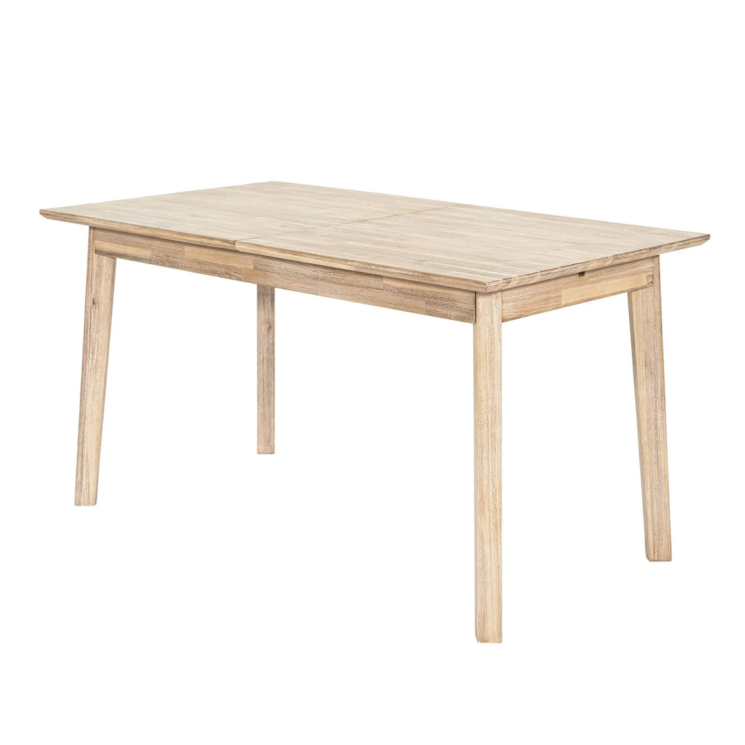 Gia Extension Dining Table in Light Driftwood 55-71 inch small-size front view - acacia extension dining table by LH Imports - Whats New Furniture Portland OR