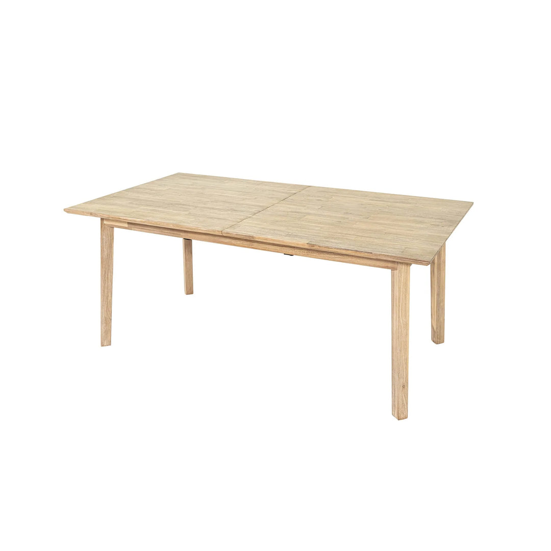 Gia Extension Dining Table in Light Driftwood 71-102 inch side angle - acacia extension dining table by LH Imports - Whats New Furniture Portland OR