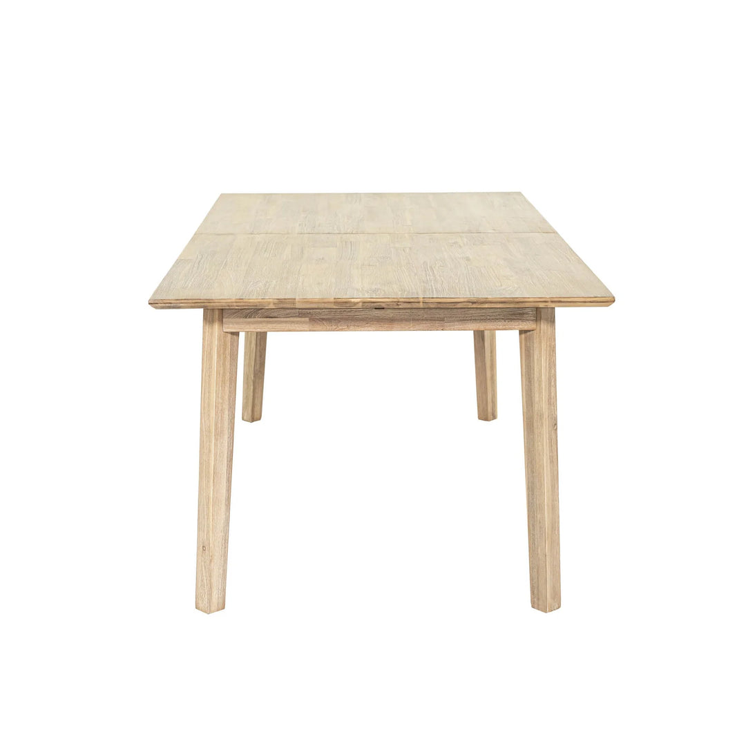 Gia Extension Dining Table in Light Driftwood 71-102 inch side view - acacia extension dining table by LH Imports - Whats New Furniture Portland OR