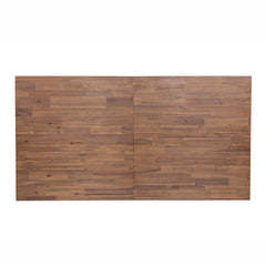 Gia Extension Dining Table in Warm Pecan top-down view - butterfly-leaf extension dining table by LH Imports - Whats New Furniture Portland OR