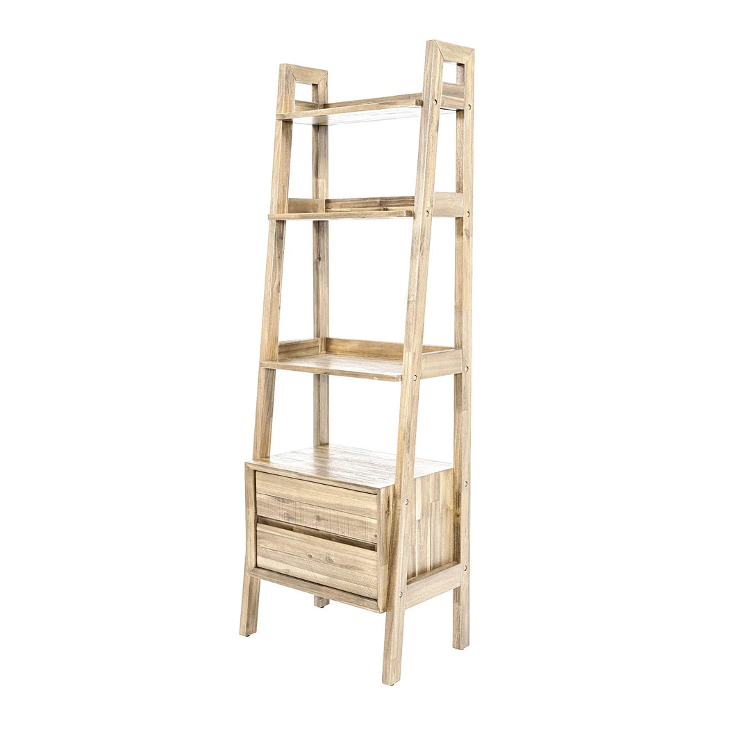 Gia Modular Bookcase in Natural variant side angle - modular bookcase by LH Imports - Whats New Furniture Portland OR