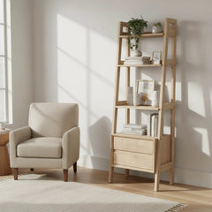 Gia Modular Bookcase in Natural variant room setting - modular bookcase by LH Imports - Whats New Furniture Portland OR