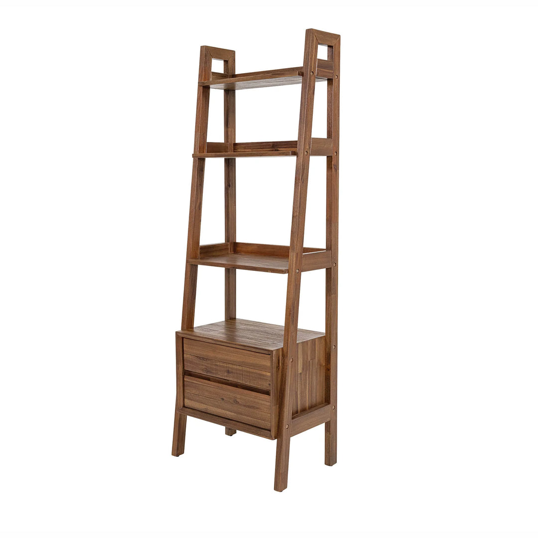 Gia Modular Bookcase in Warm Pecan side angle - modular bookcase by LH Imports - Whats New Furniture Portland OR