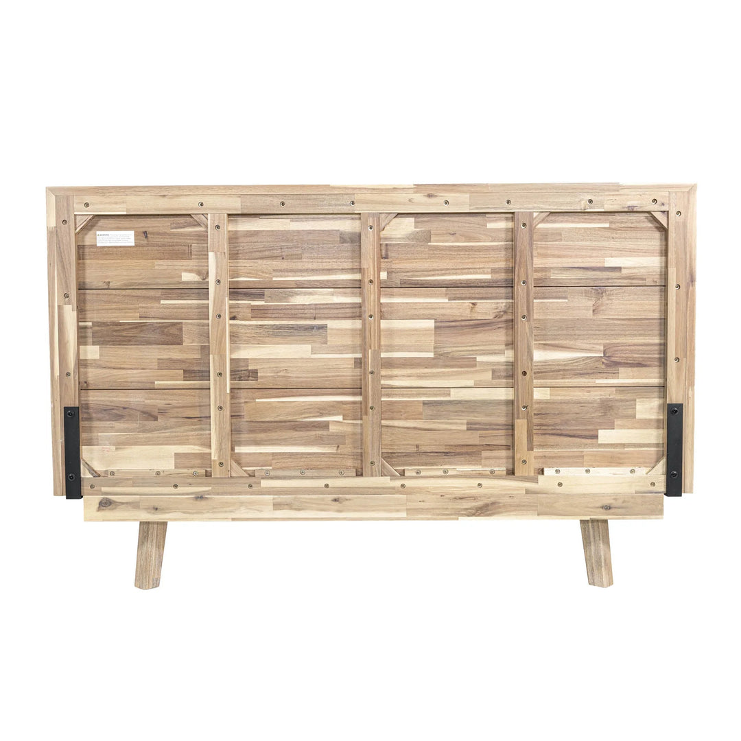 Gia Queen Bed Frame in Light Driftwood back view - queen platform bed frame by LH Imports - Whats New Furniture Portland OR