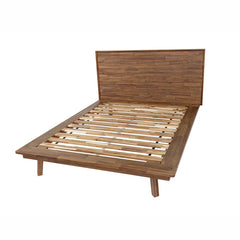 Gia Queen Bed Frame in Warm Pecan configuration shot - queen platform bed frame by LH Imports - Whats New Furniture Portland OR