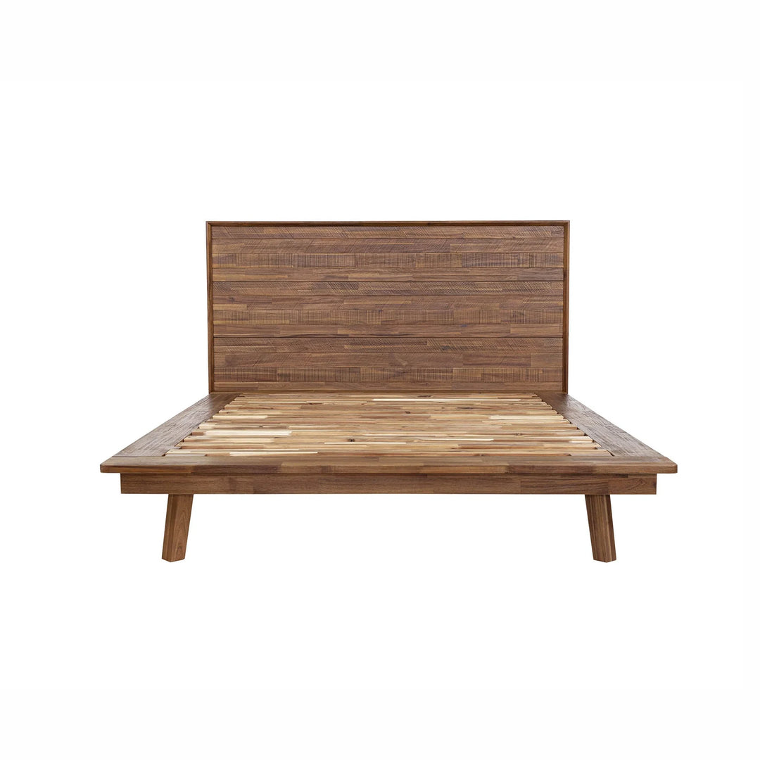 Gia Queen Bed Frame in Warm Pecan fabric detail - queen platform bed frame by LH Imports - Whats New Furniture Portland OR