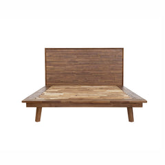 Gia Queen Bed Frame in Warm Pecan fabric detail - queen platform bed frame by LH Imports - Whats New Furniture Portland OR