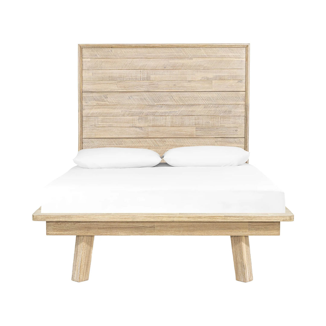 Gia Single Bed Frame in Light Driftwood fabric closeup - single platform bed frame by LH Imports - Whats New Furniture Portland OR