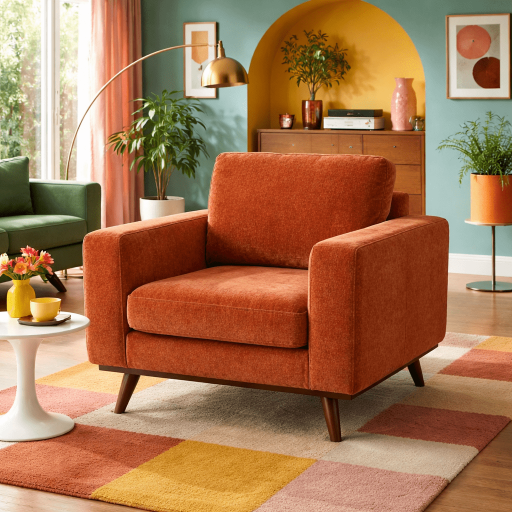 Glenwood Accent Chair in Moss Olive Green back view - mid-century velvet lounge chair private label - Whats New Furniture Portland OR