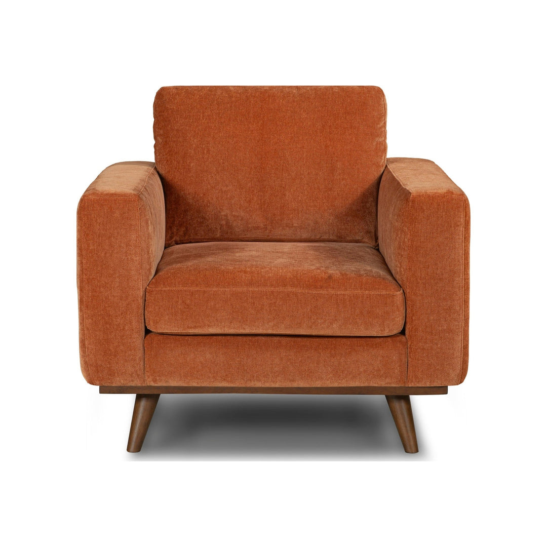 Glenwood Accent Chair in Moss Olive Green - mid-century velvet lounge chair private label - Whats New Furniture Portland OR