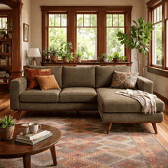 Glenwood Reversible Sectional in Moss Olive Green - reversible chaise sectional private label - Whats New Furniture Portland OR