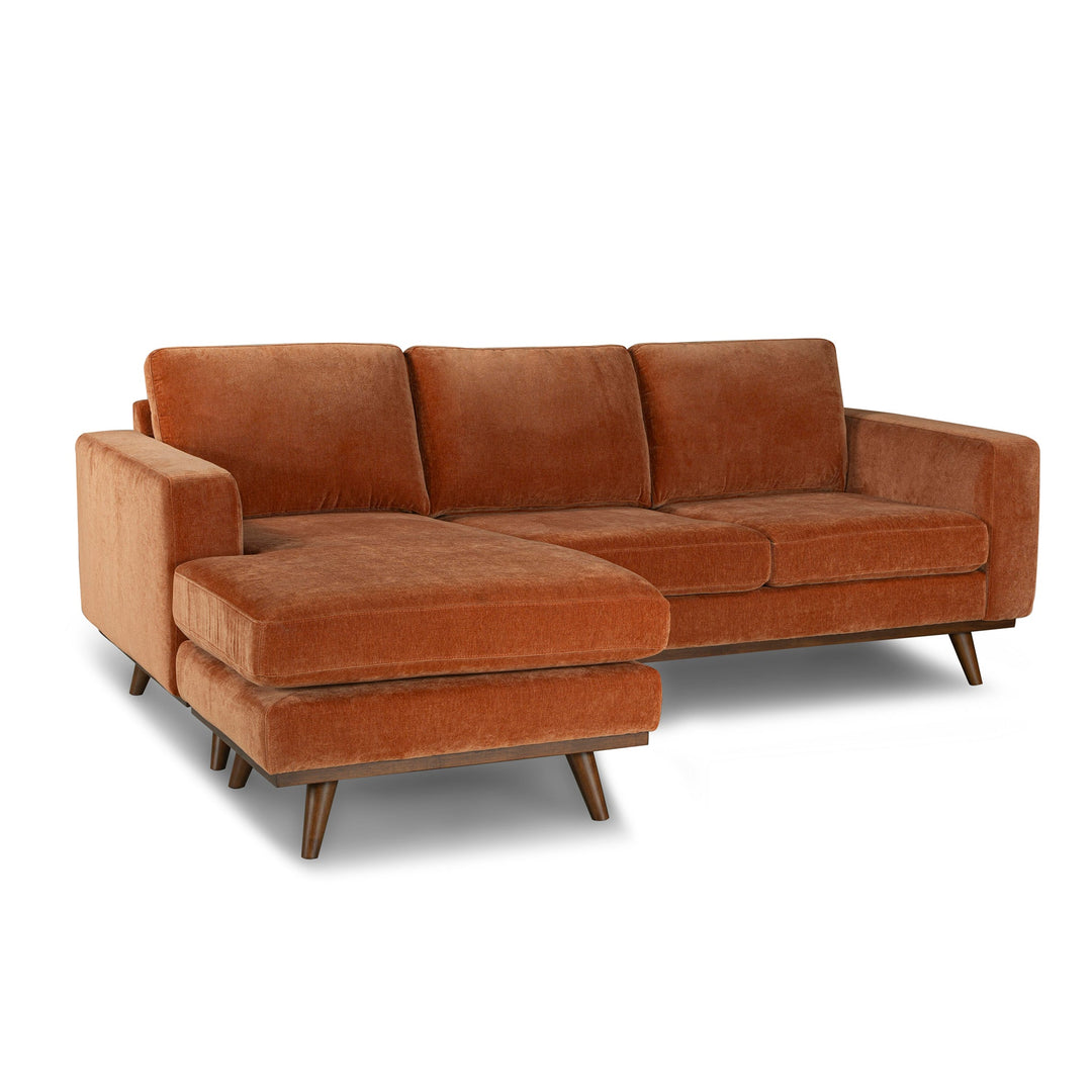Glenwood Reversible Sectional in Moss Rust side view - reversible chaise sectional private label - Whats New Furniture Portland OR