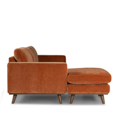 Glenwood Reversible Sectional in Moss Rust top-down view - reversible chaise sectional private label - Whats New Furniture Portland OR