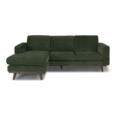 Glenwood Reversible Sectional in Ruby Walnut fabric colorway front view - reversible chaise sectional private label - Whats New Furniture Portland OR