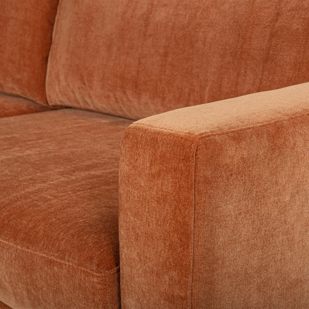 Glenwood Sofa in Moss Rust alternate view - velvet sofa private label - Whats New Furniture Portland OR