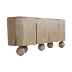 Globe Sideboard in Natural back view - mango wood sideboard by LH Imports - Whats New Furniture Portland OR