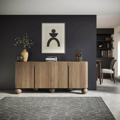 Globe Sideboard in Natural room setting - mango wood sideboard by LH Imports - Whats New Furniture Portland OR