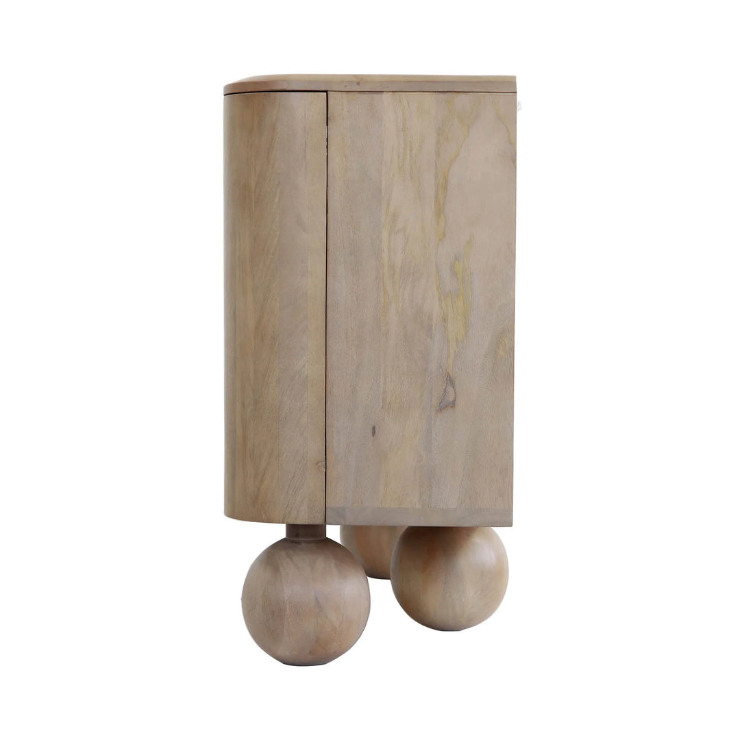 Globe Sideboard in Natural open storage front view - mango wood sideboard by LH Imports - Whats New Furniture Portland OR