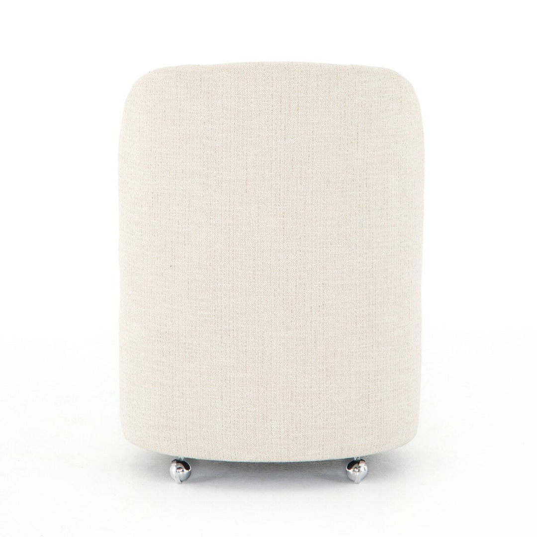 Gloria Dining Chair in Hampton Cream back view - upholstered dining chair by Four Hands - Whats New Furniture Portland OR