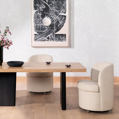 Gloria Dining Chair in Hampton Cream dining room setting - upholstered dining chair by Four Hands - Whats New Furniture Portland OR