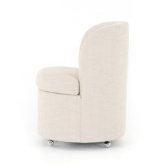 Gloria Dining Chair in Hampton Cream side view - upholstered dining chair by Four Hands - Whats New Furniture Portland OR