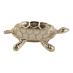 Gold Aluminum Turtle Trinket Dish 7" side view - decorative tray by Sagebrook Home - Whats New Furniture Portland OR