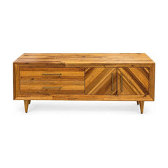 Golden Oak sideboard with a long, low profile and shallow depth - Whats New Furniture Portland OR