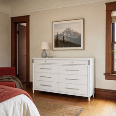 Gracemont 8 Drawer Bedroom Dresser Cabinet White styled in Portland Ladd&