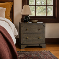 Gran Park 2 Drawer Nightstand Bedside Table Dark Cocoa styled in Portland Hawthorne Craftsmbungalow living room - What&