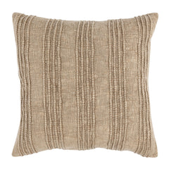 Gratitude Natural Stripe Throw Pillow front view by Classic Home - Whats New Furniture Portland OR