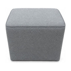 Gray mid-century ottoman with a tailored upholstered top and tapered legs - Whats New Furniture Portland OR