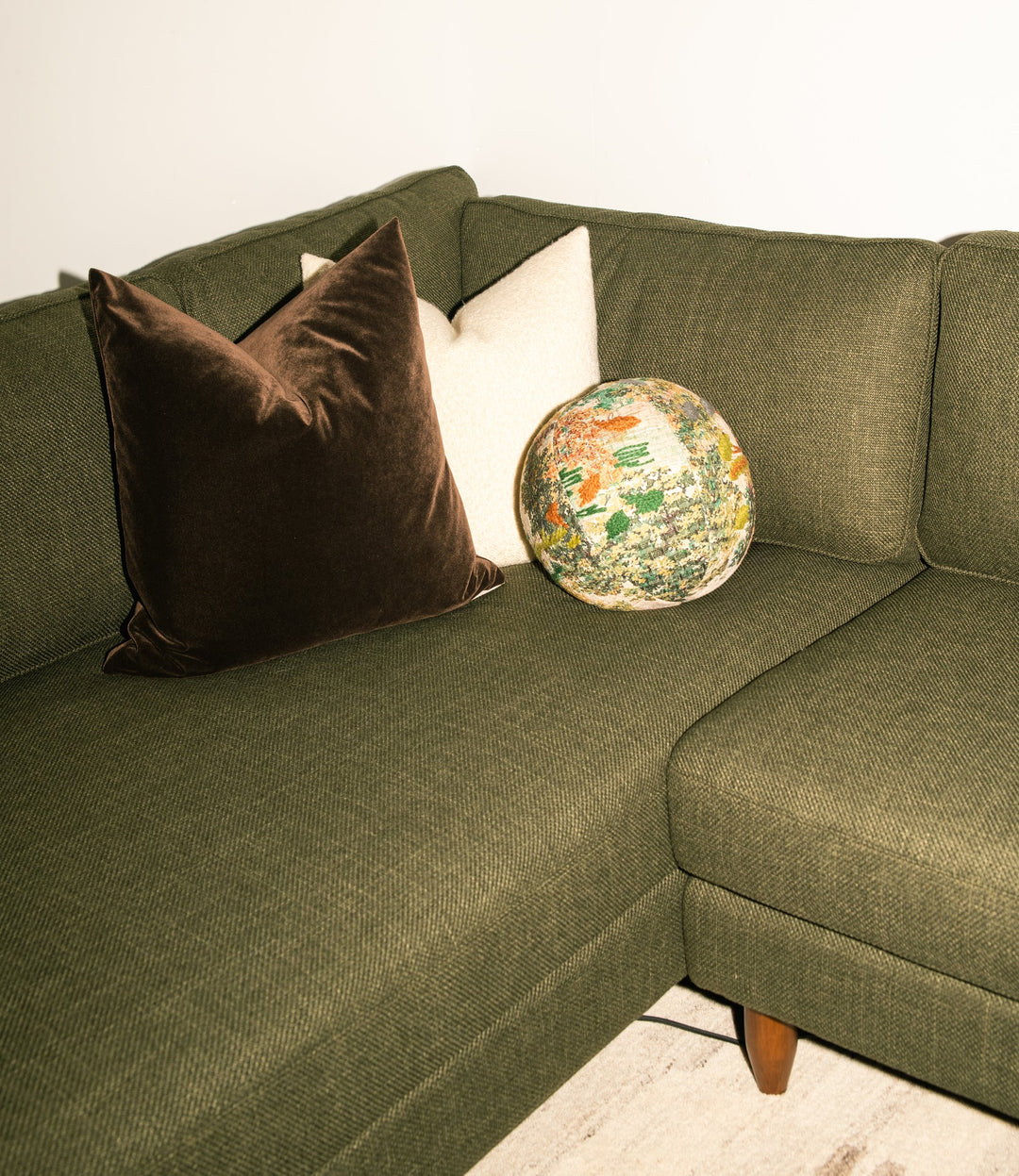 Oregon-Made Green Sectional Sofa