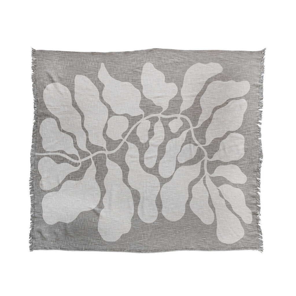 Cotton Slub Botanical Throw - Whats New Furniture - Portland, Oregon