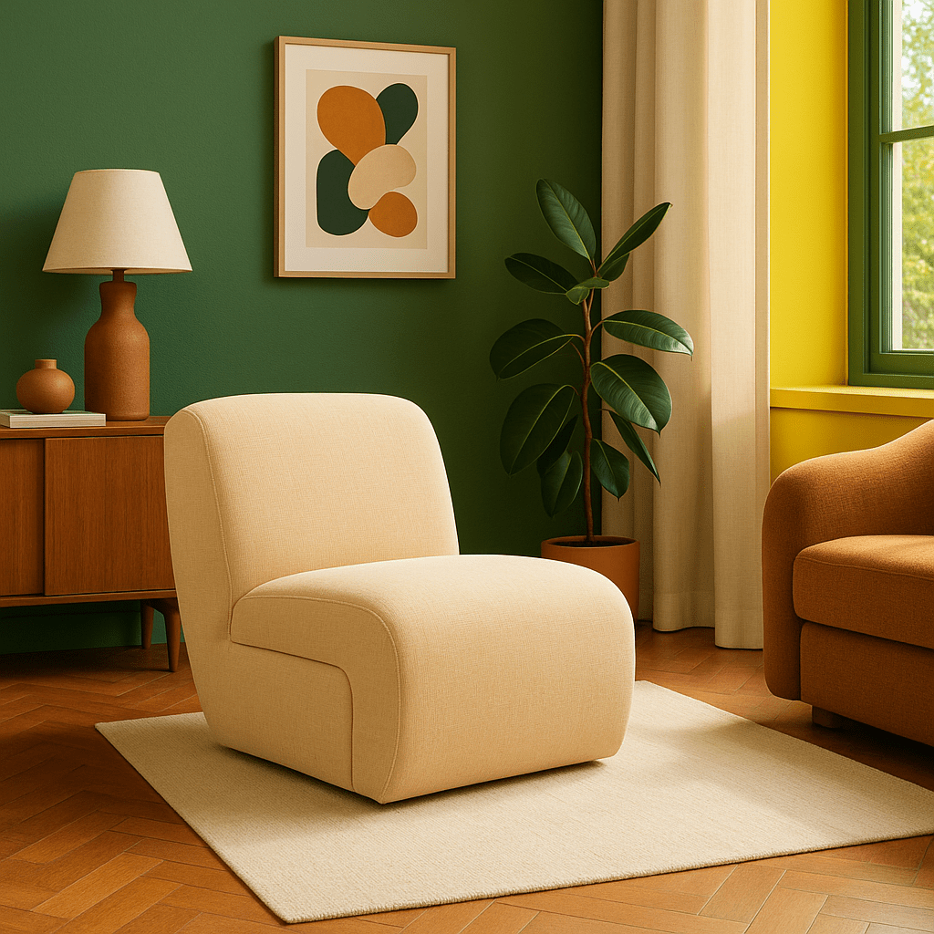 Grove Armchair in Mustard Olive alternate view - mid-century lounge armchair private label - Whats New Furniture Portland OR