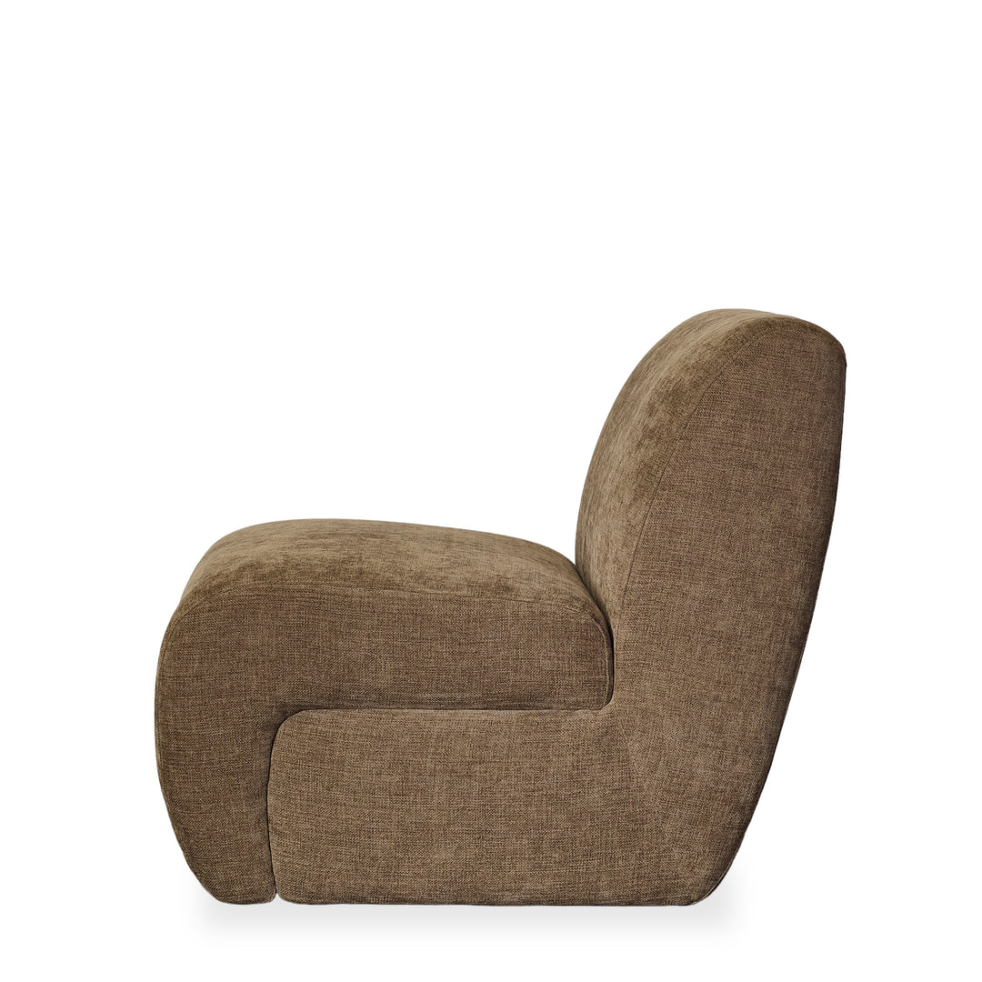 Grove Armchair in Mustard Olive back view - mid-century lounge armchair private label - Whats New Furniture Portland OR