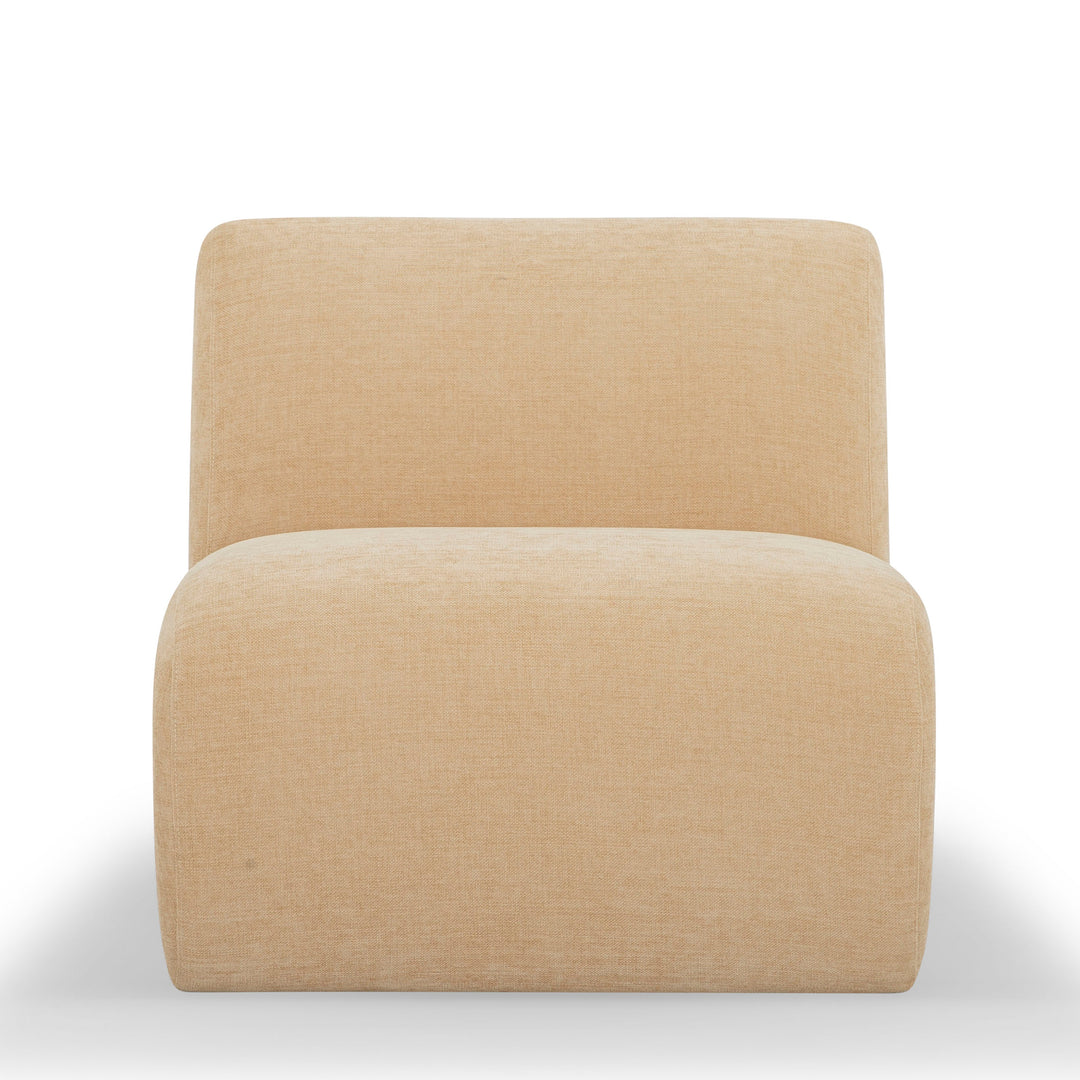 Grove Armchair in Mustard Olive fabric detail - mid-century lounge armchair private label - Whats New Furniture Portland OR